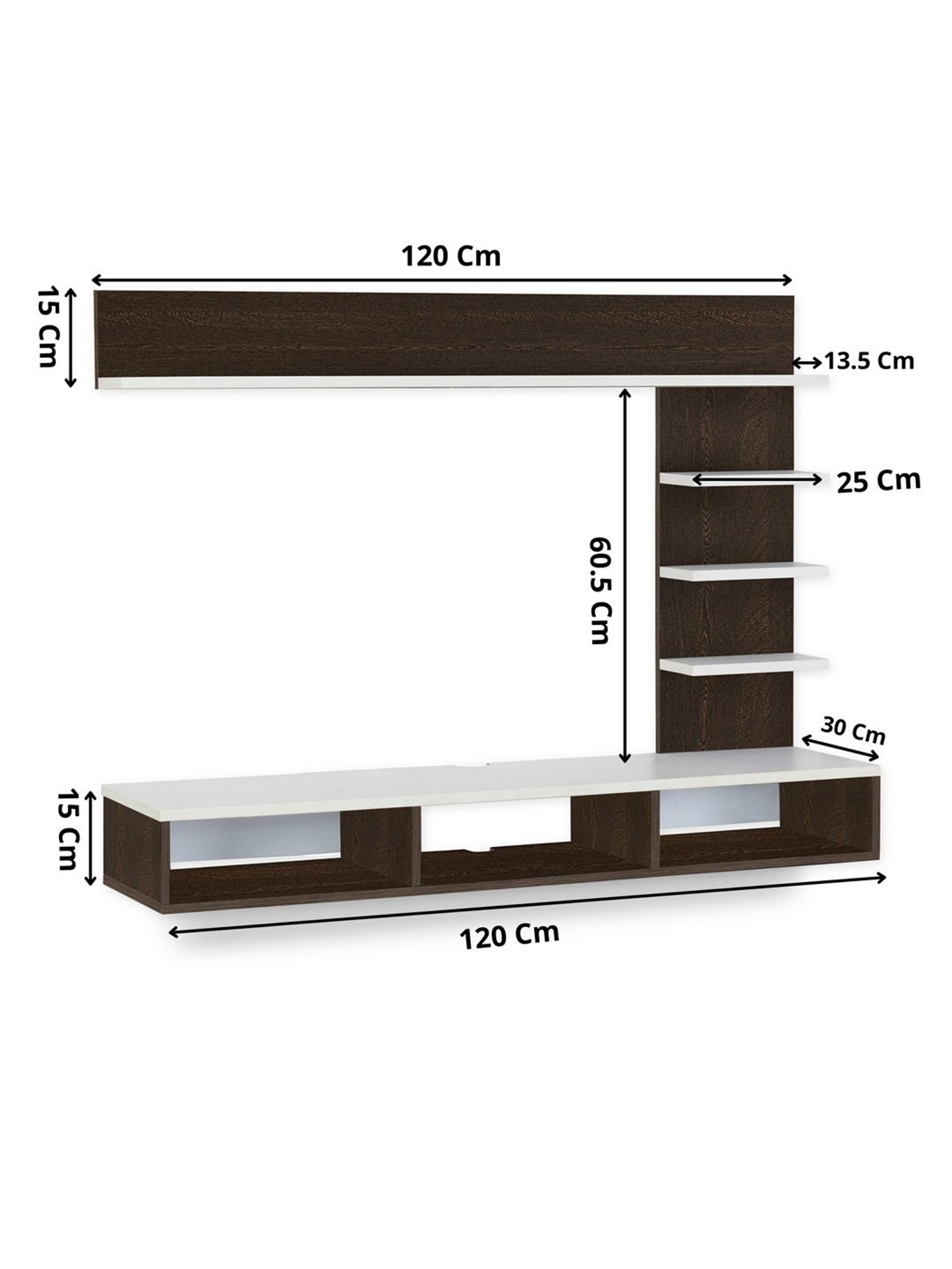 Delite Kom Flex Flowery Wenge & Acacia Dark Engineered Wood TV Entertainment Unit