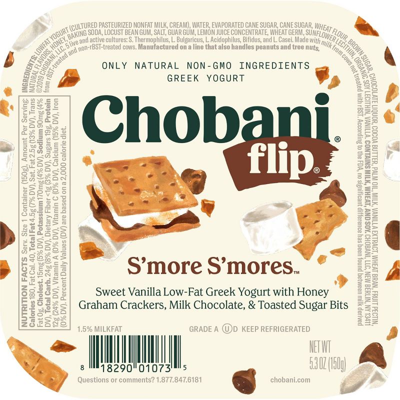 Chobani Flip S'mores Sweet Vanilla Low Fat Greek Yogurt - 5.3oz