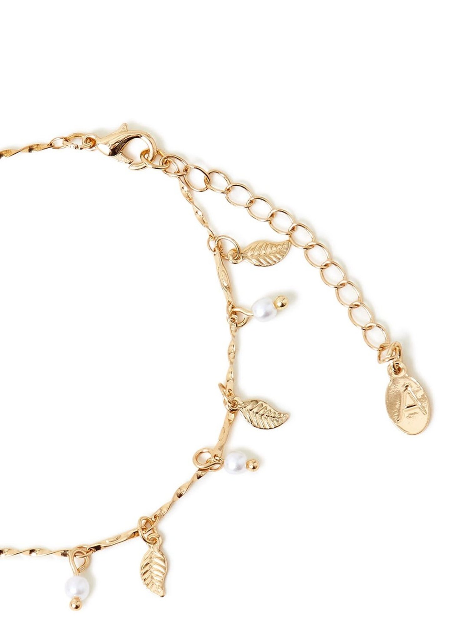 Accessorize London Gold and Leaf Anklet
