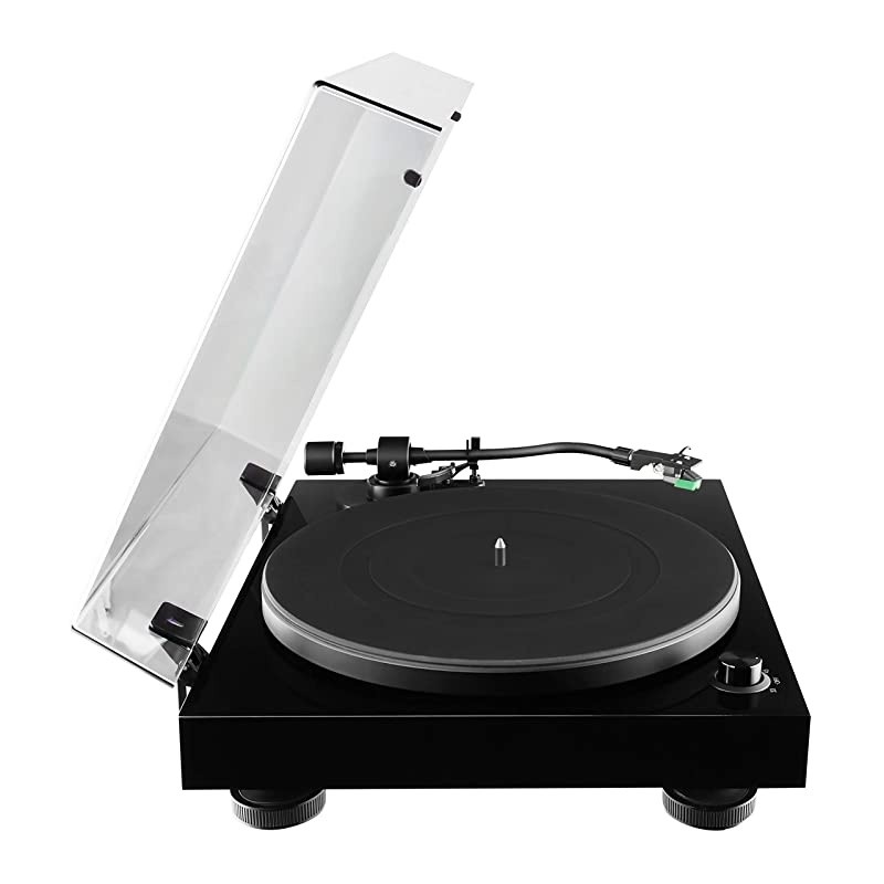 RT81 Elite High Fidelity Vinyl Turntable Record Player with Audio Technica AT95E Cartridge, Belt Drive, Built-in Preamp, Adjustable Counterweight, Solid Wood Plinth - Piano Black