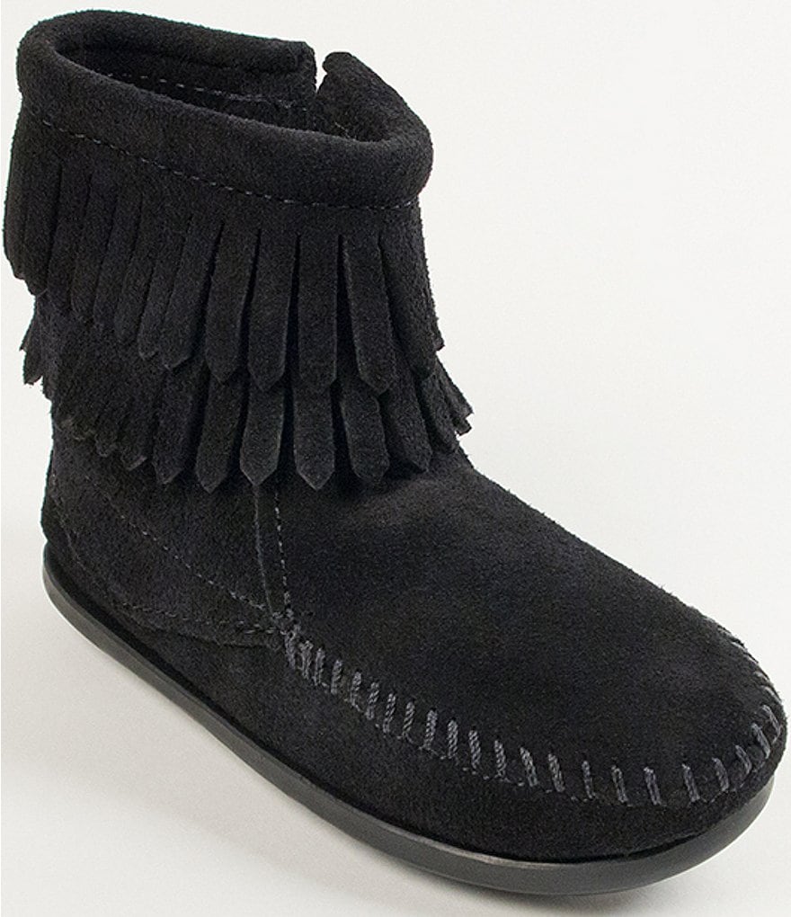 Minnetonka Girls' Double Fringe Suede Boots (Youth)