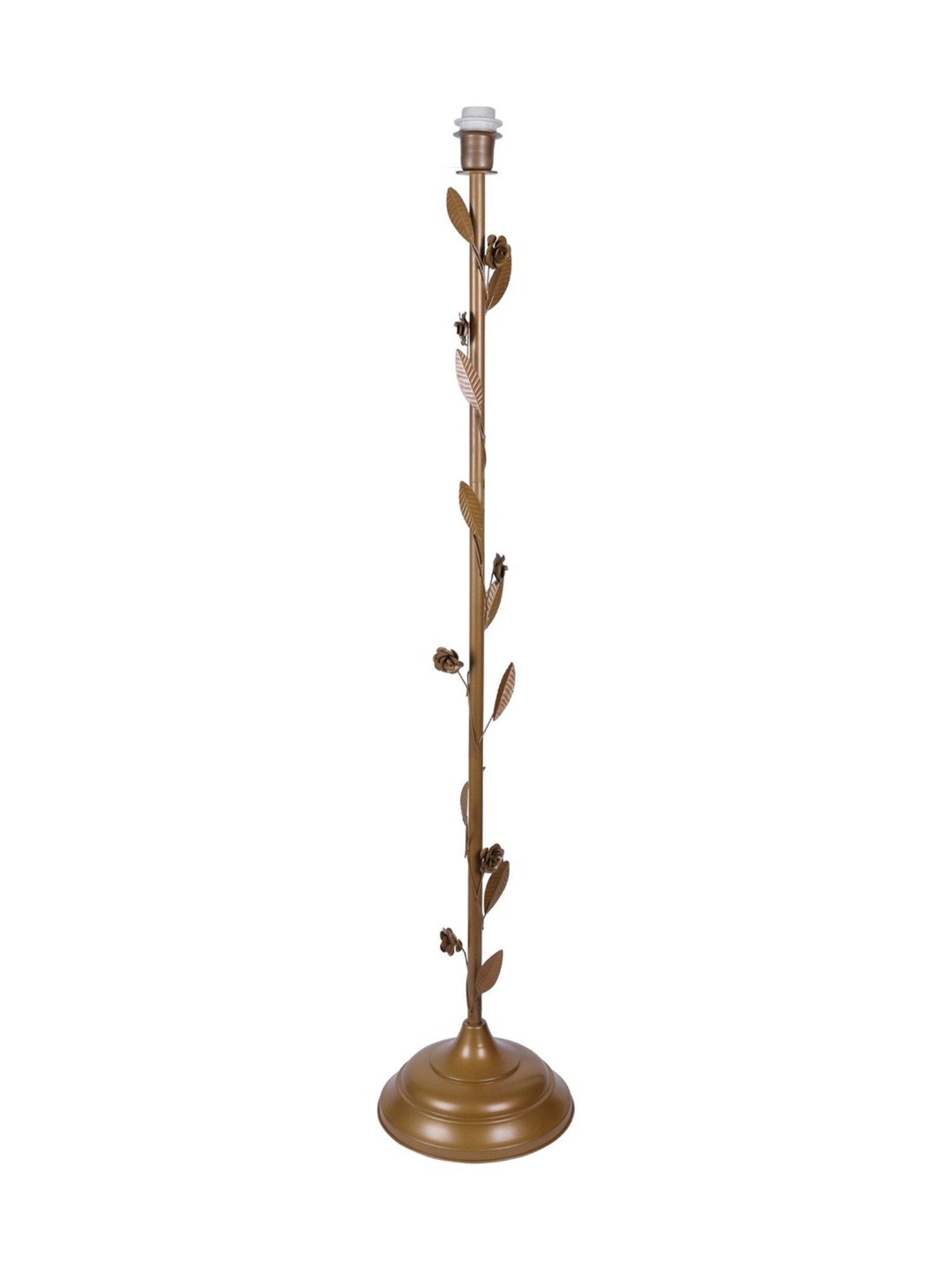 Homesake Orange & Golden Metal Standing Floor Lamp with Bulb and Floor Switch (Iron Legs)