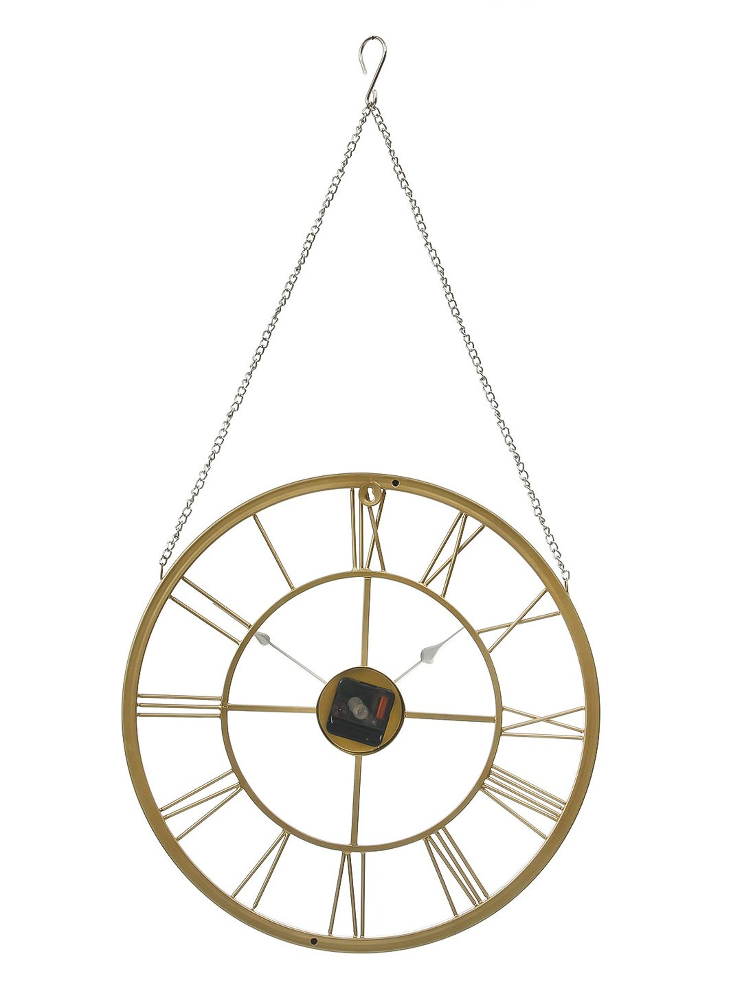 CHRONIKLE Round Gold Iron Wall Clock
