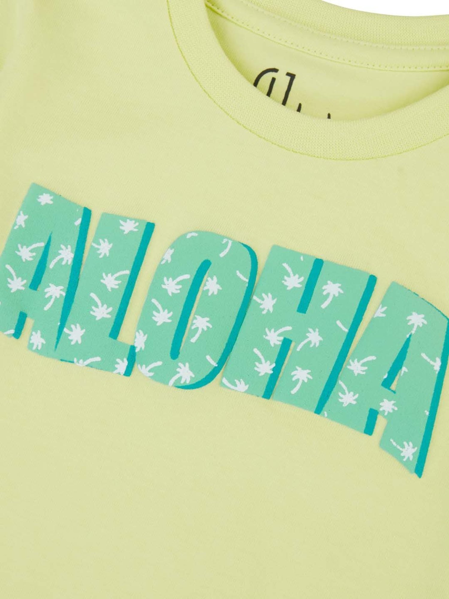 GJ baby Kids Yellow Cotton Printed T-Shirt