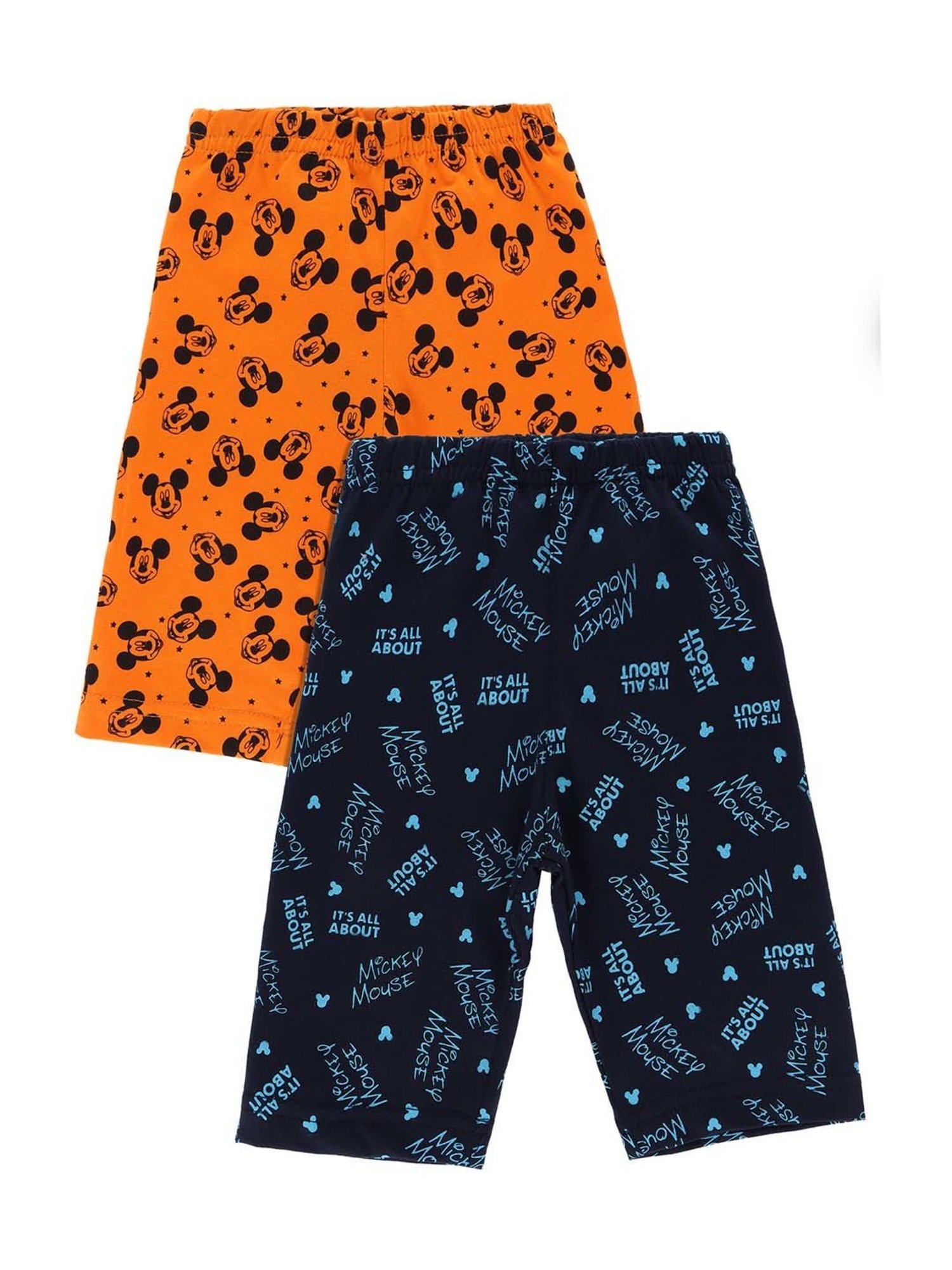 Bodycare Boys Orange & Navy Cotton Printed Capri (Pack of 2)