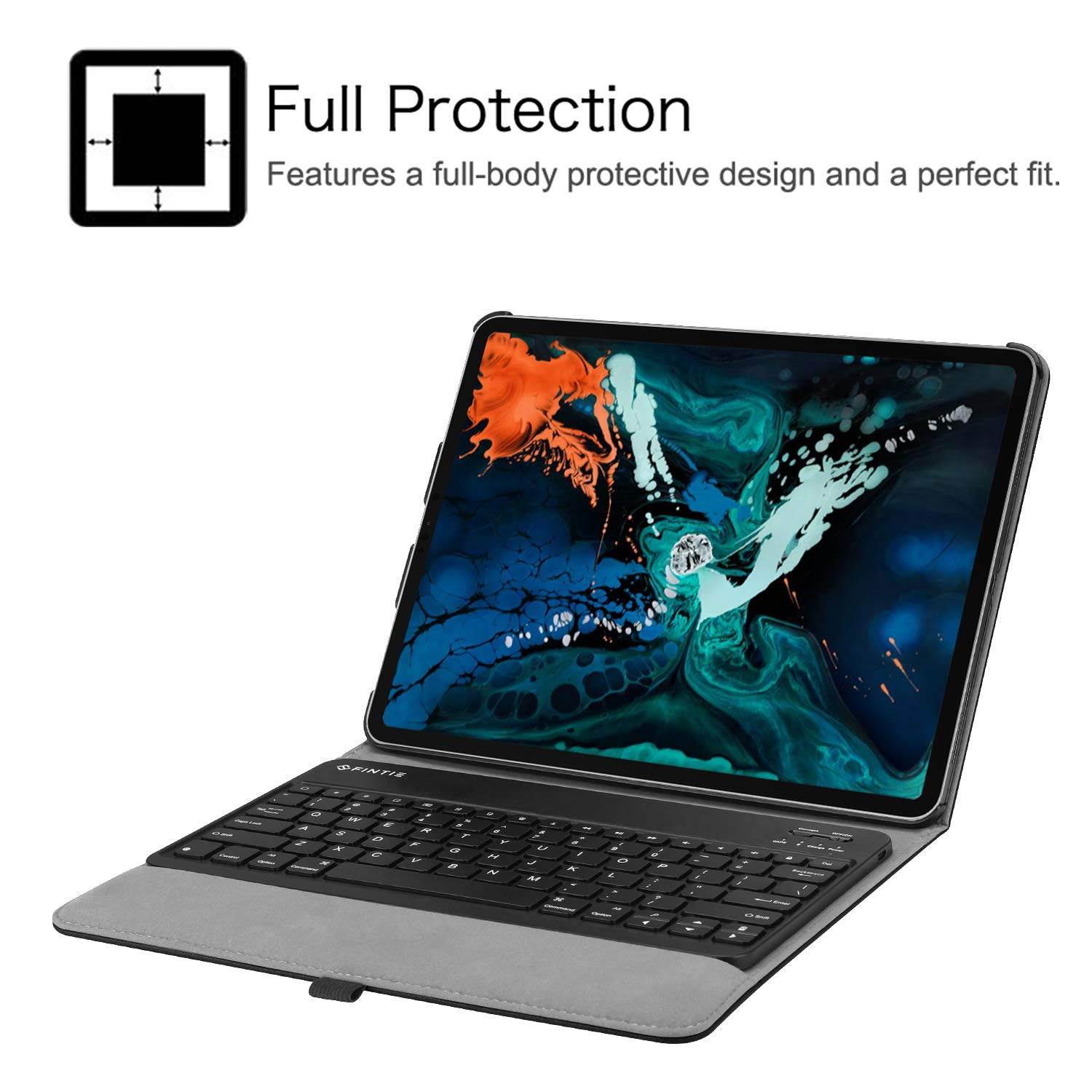 Fintie Keyboard Case for iPad Pro 12.9 3rd Gen 2018 - [Supports 2nd Gen Pencil Charging Mode] Folio Stand Cover with Removable Wireless Bluetooth Keyboard, Black