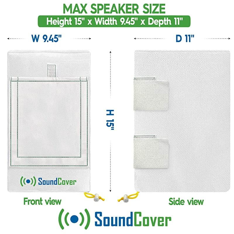 White Heavy Weight Waterproof UV Protection Speaker Covers for Outdoor Speakers with Sound Flap fits Definitive Technology AW 6500 Klipsch AW650 Polk Audio 8 Pyle PDWR64BTBW Speakers