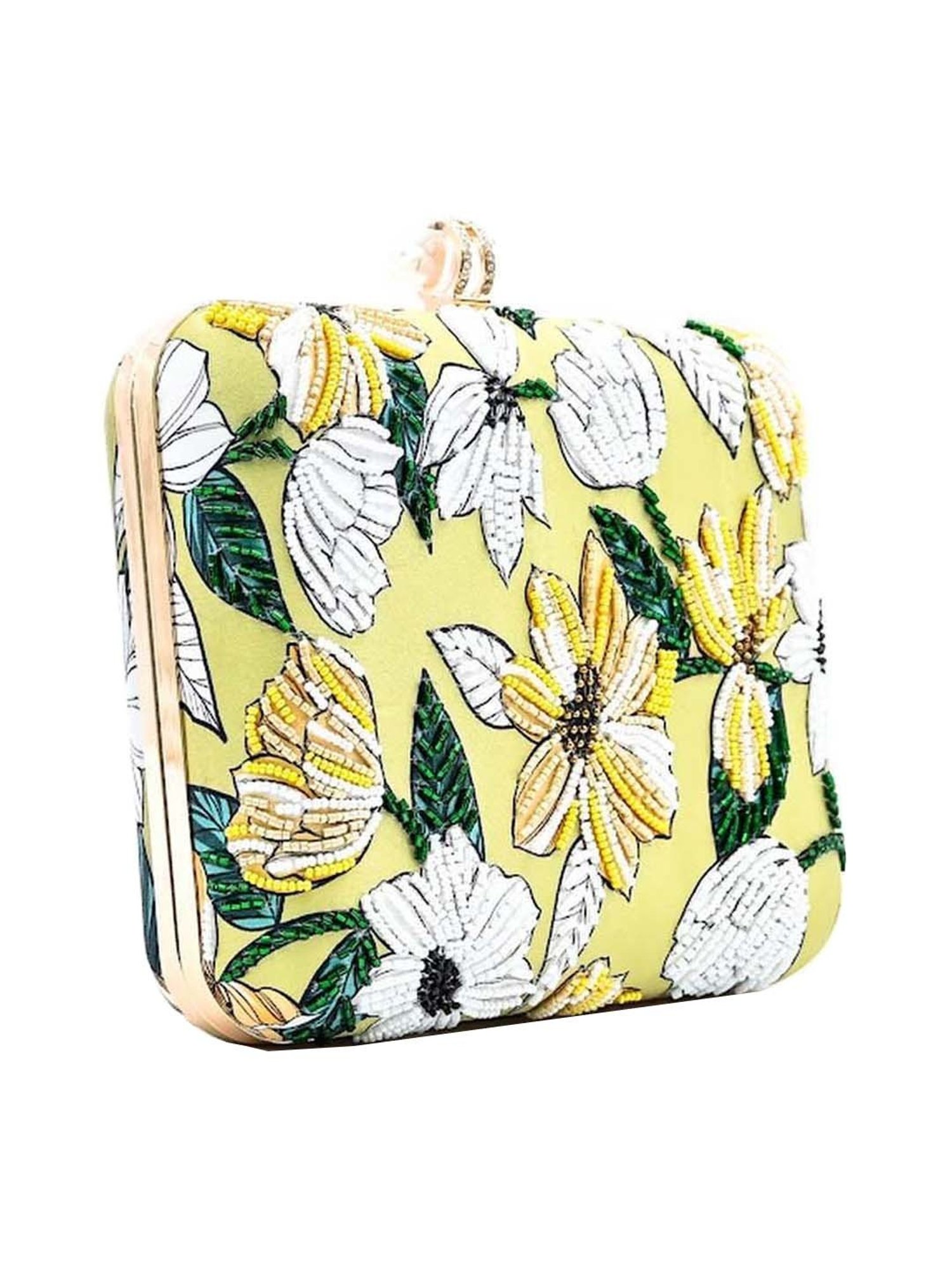 Sugarcrush Yellow Embellished Clutch