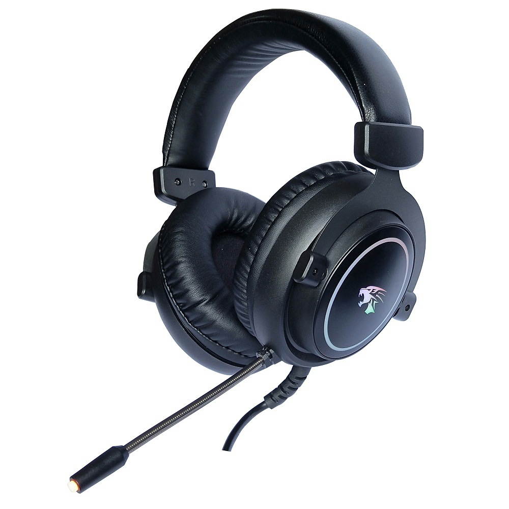 USB 7.1 RGB Gaming Headset Earphone with LED light Noise Canceling Over-Ear Wired Gaming Headphone With 360 Degree Rotation Omnidirectional Microphone for PC Gamer(USB 2.0 Plug)