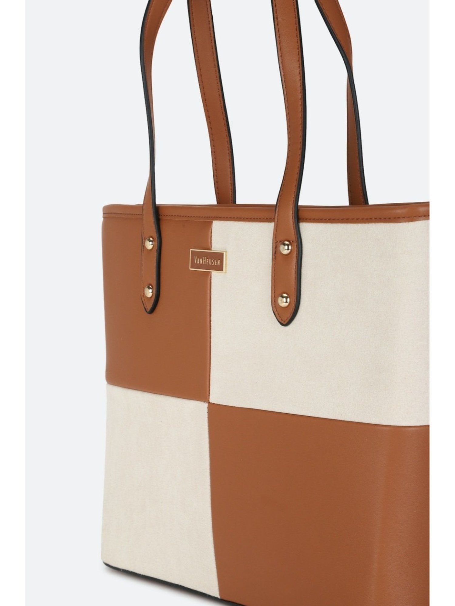 Van Heusen Orange Color Block Tote Bag