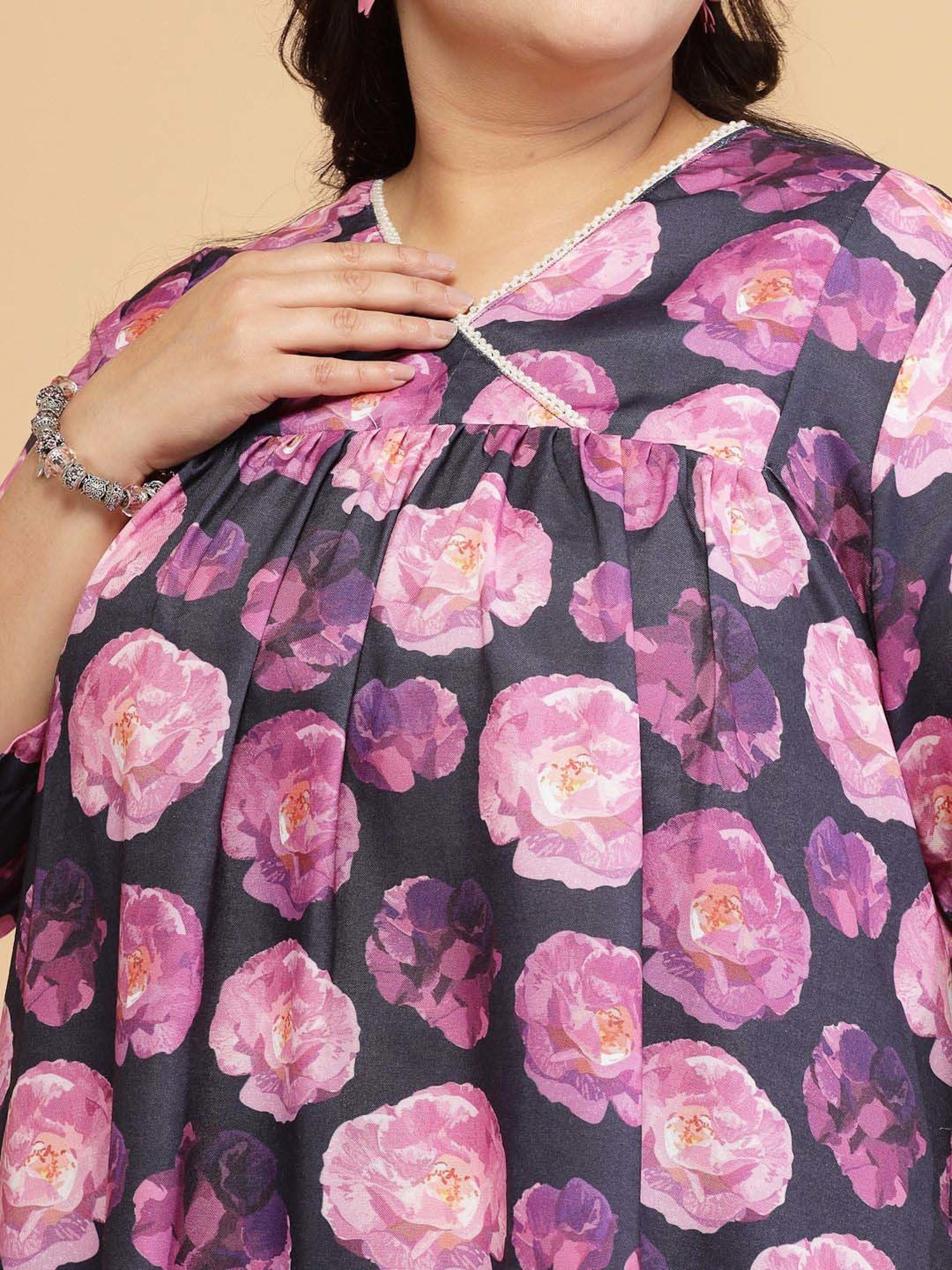 Melon by PlusS Blue Printed Shirt Pant Set