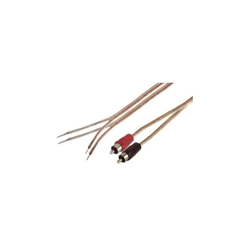 18 AWG 1Feet Speaker Wire Pair with RCA Males BlackRed