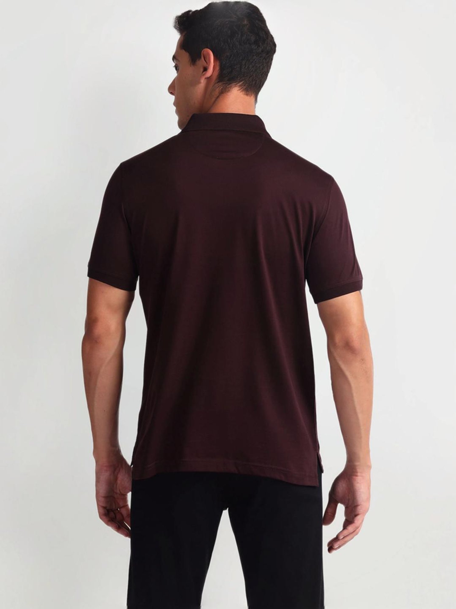 Arrow Red Regular Fit Printed Polo T-Shirt