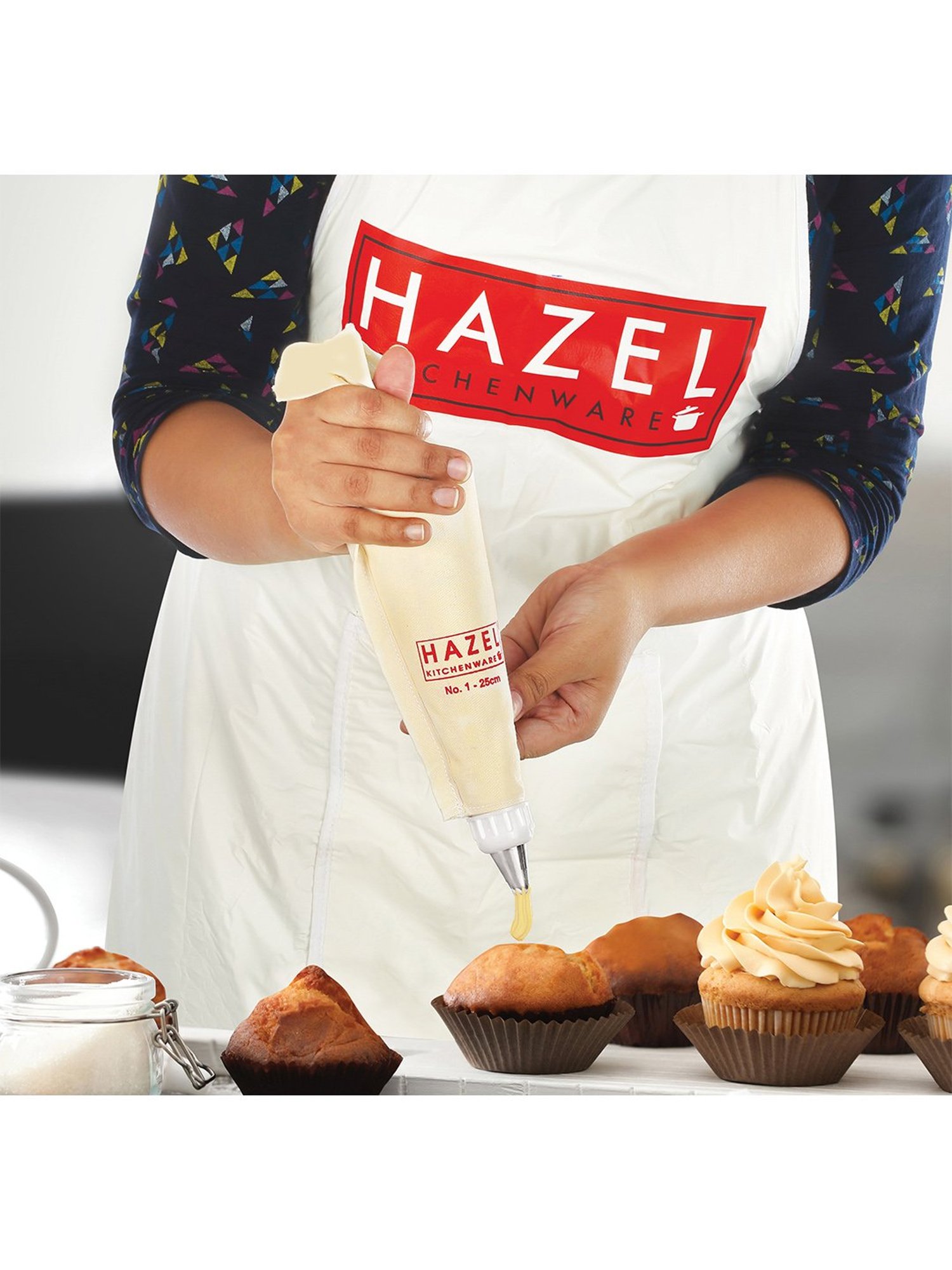 HAZEL White Cotton Piping Bag