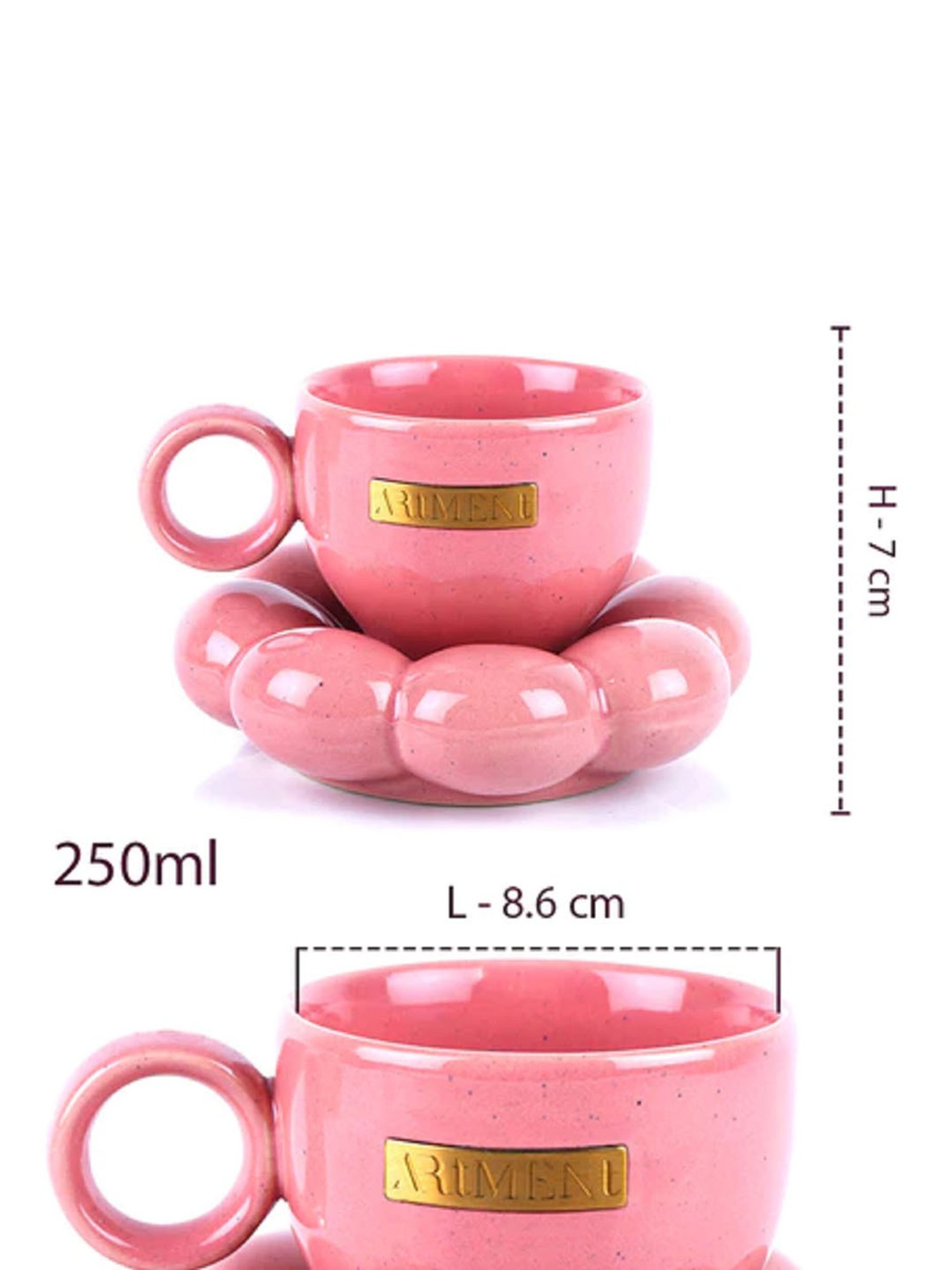 The Artment Sunflower Berry Blue Bloom Cup and Saucer Set