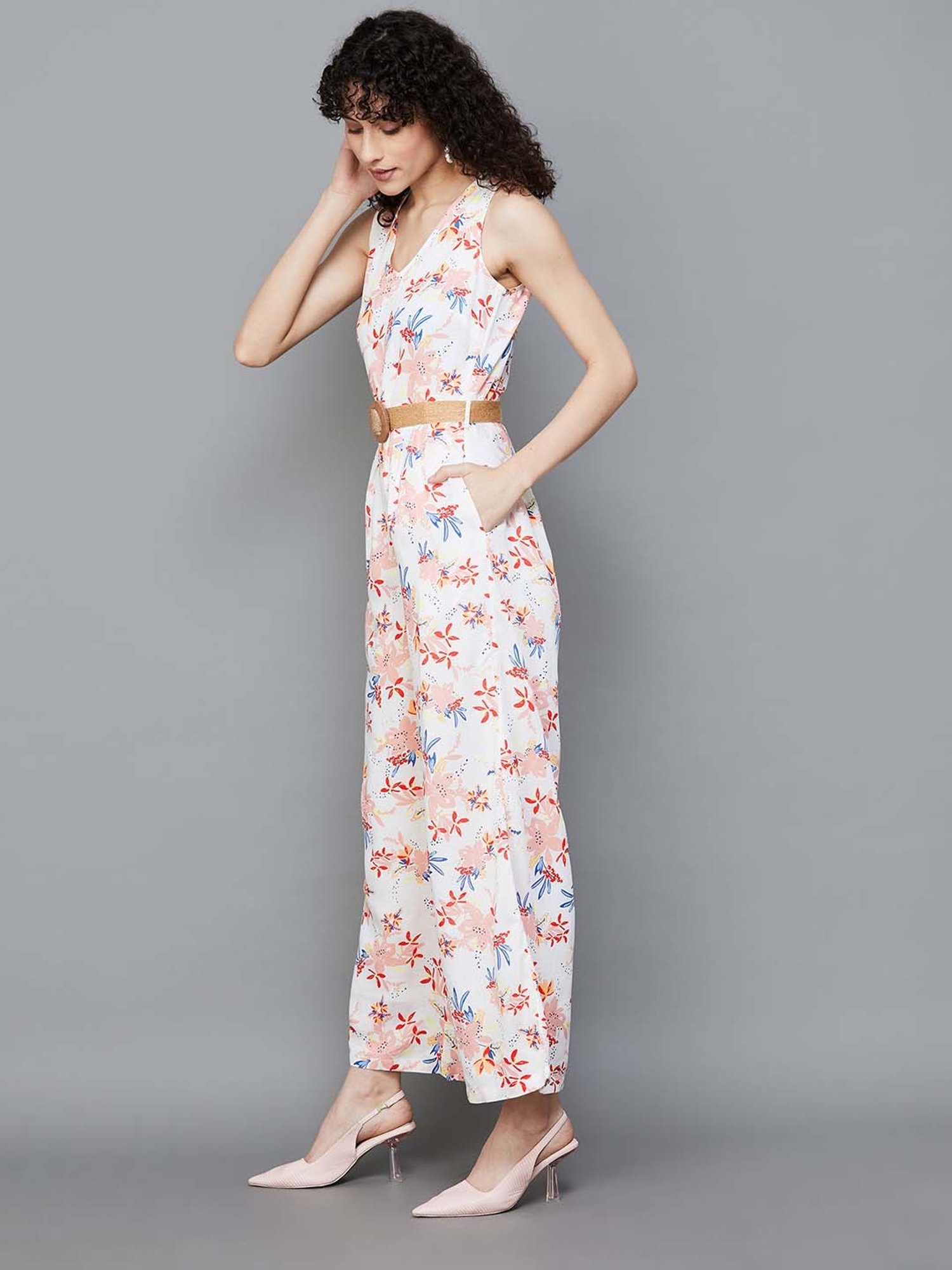 Colour Me by Melange Off-White Printed Jumpsuit
