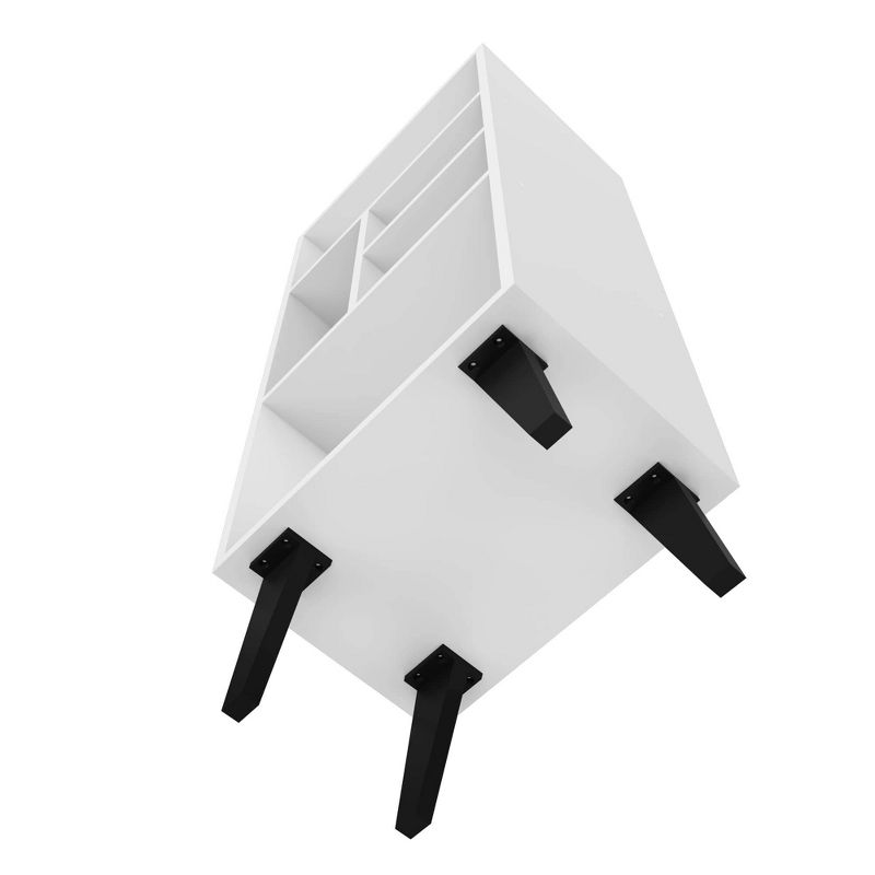 42.32" Mid-High Warren Bookshelf White/Black - Manhattan Comfort