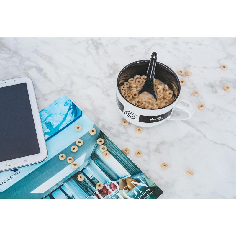 Just Funky Naruto Anime Ceramic Ramen Soup Mug with Spoon - Awesome 20 oz Coffee Cup for Office