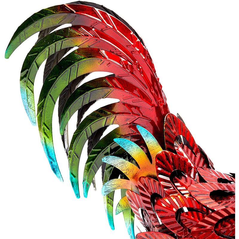 Farmlyn Creek Yard Lawn Art, Metal Rooster Garden Statue and Figurines Outdoor (15 x 16 x 5.9 in)