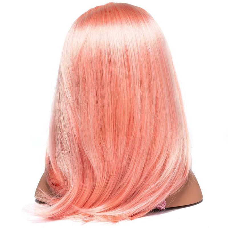I'M A STYLIST Pink Wig - 18" Long Straight Synthetic Fiber Hair