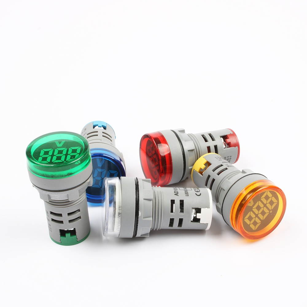 22mm DC Voltage Measuring Instrument Mini Voltagemeter Colorful DC6~100V AD101-22VM Indicator Voltmeter