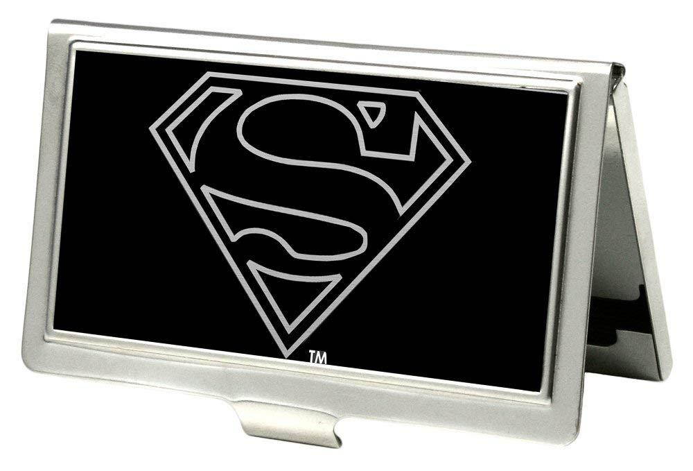 Buckle-Down Business Card Holder - Superman Outline Reverse Brushed - Small