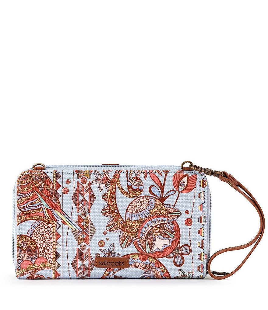 Sakroots Circle Large Straw Smartphone Crossbody Bag