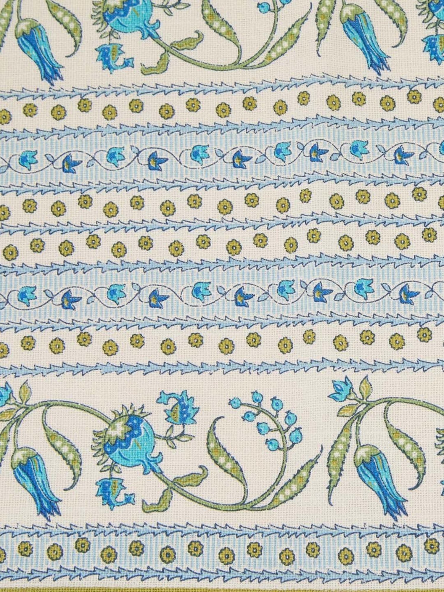 Fabindia Home Ramya Turquoise 267 GSM Cotton Runner