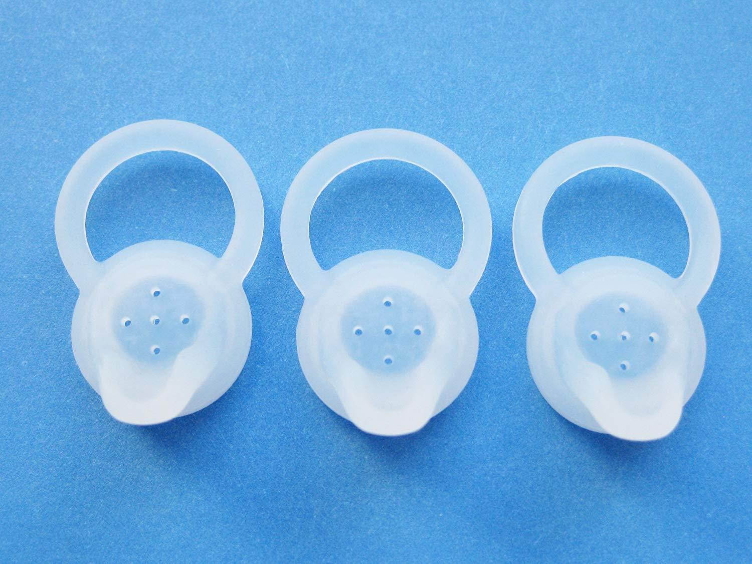 3 White Large (L) Earbuds Set for Motorola Elite Flip HZ720, H17, H17txt, H19, H19txt, HX550, H525, H520 Wireless Bluetooth Device