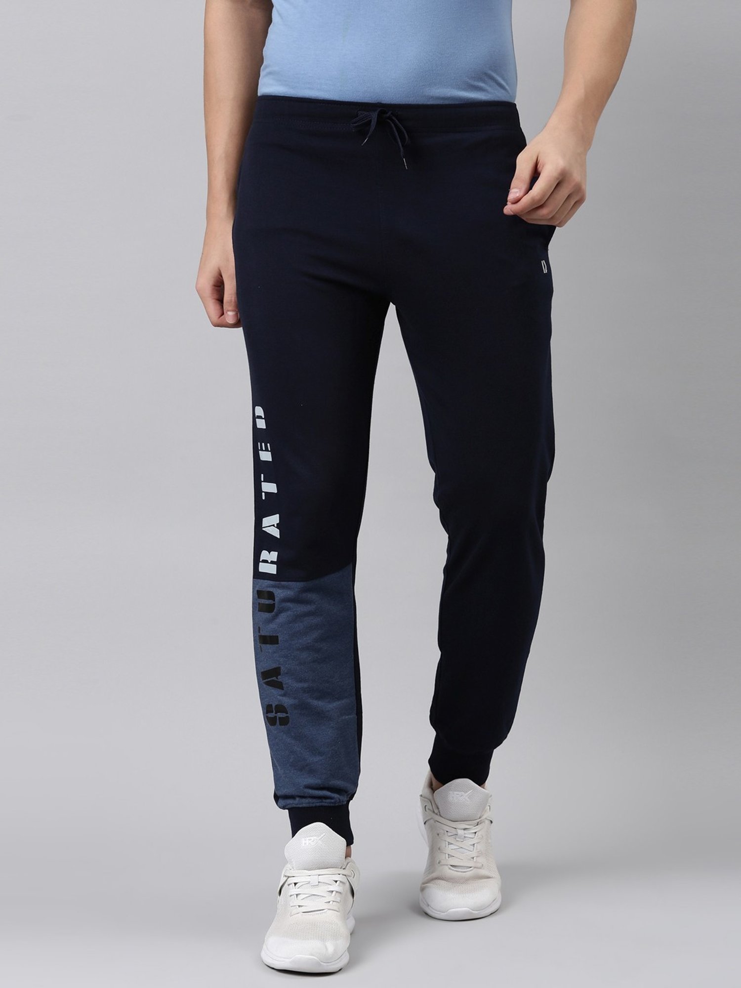 Dixcy Scott Originals Navy Cotton Regular Fit Colour Block Joggers