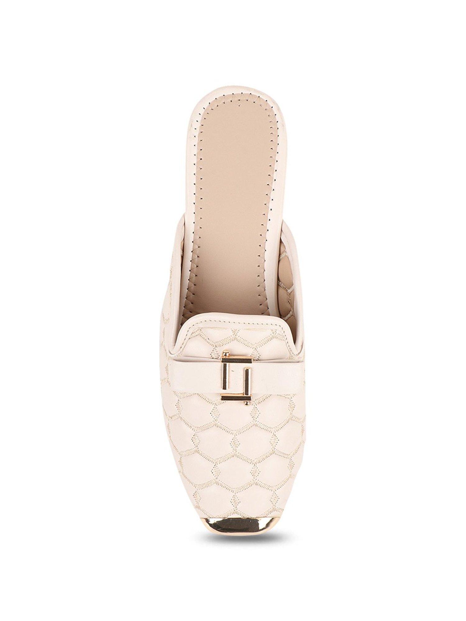The White Pole Women's Cream Mule Shoes