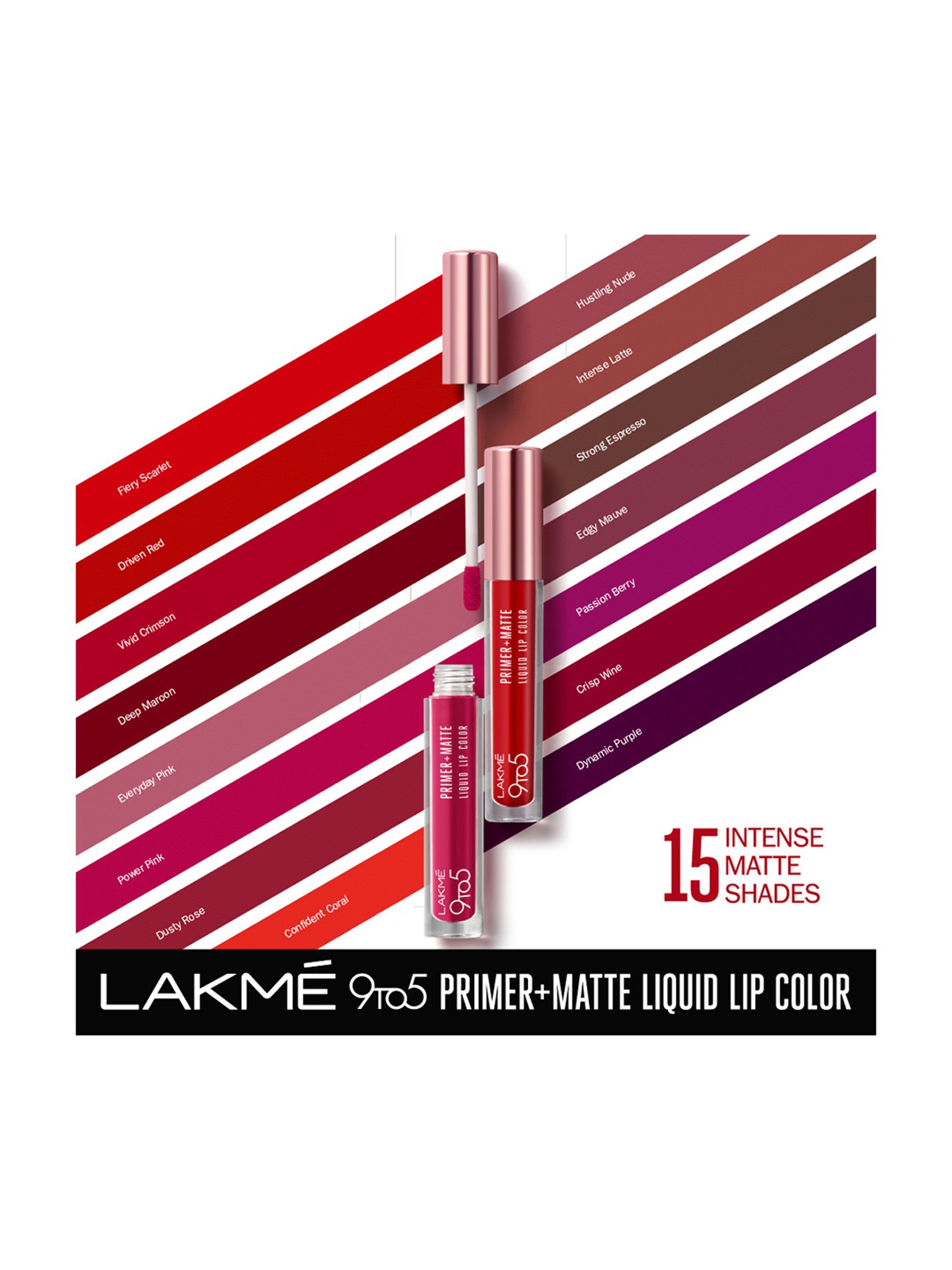 Lakme 9 to 5 Primer Plus Matte Liquid Lip Color MB2 Intense Latte - 4.2 ml