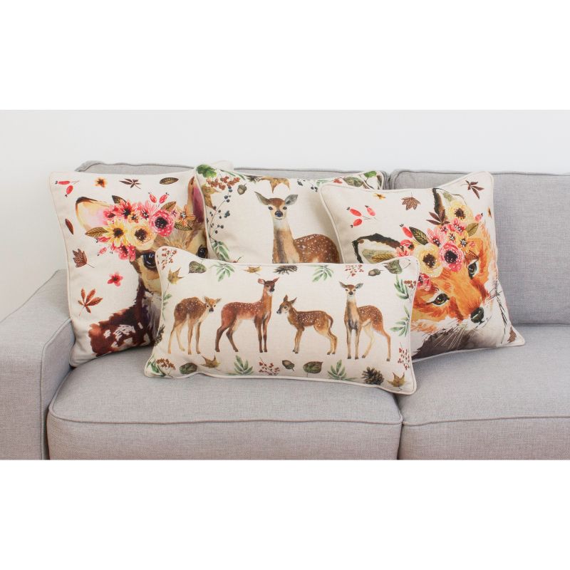 Deer Trio Lumbar Throw Pillow - Décor Therapy