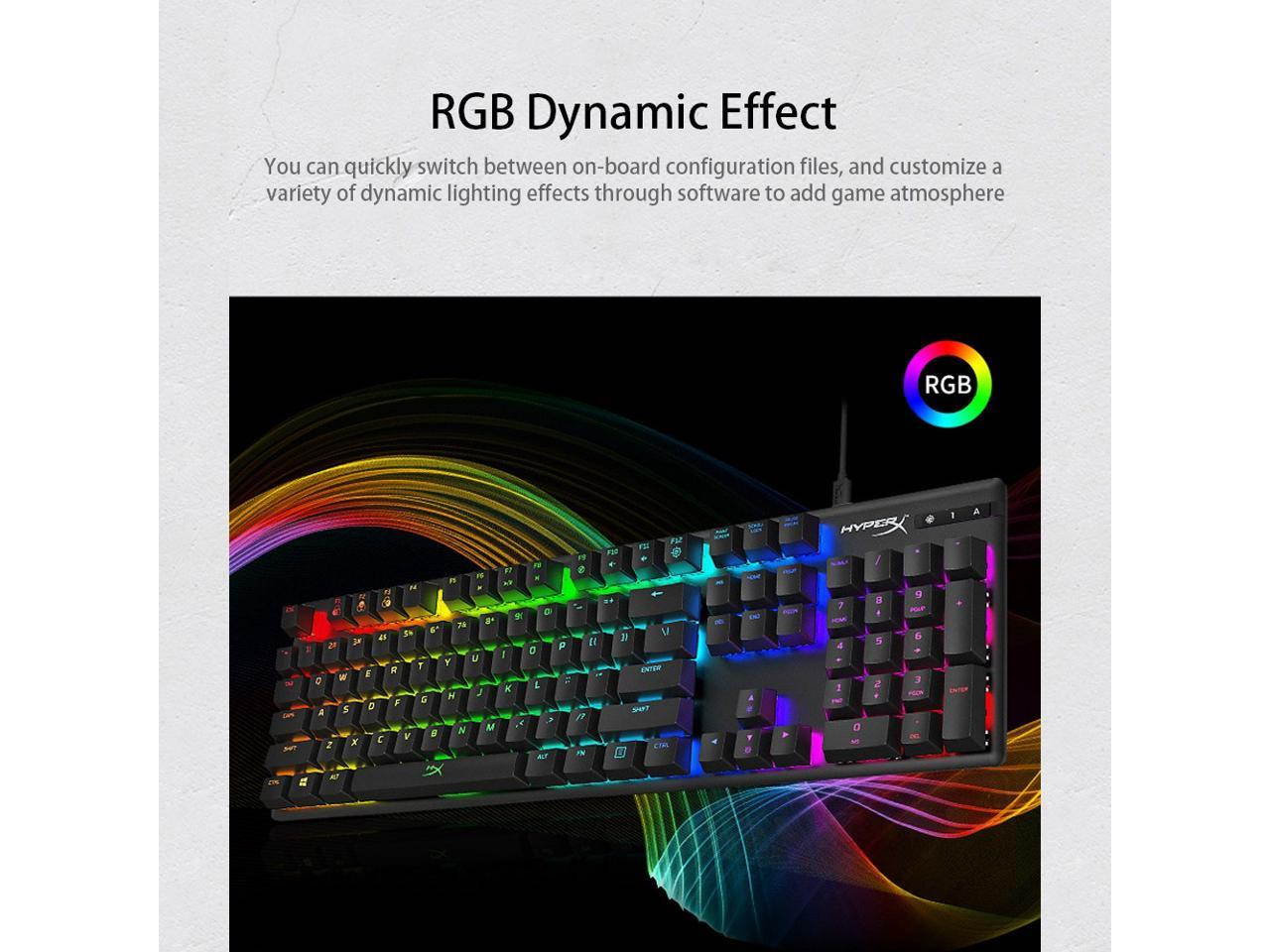 Kingston Mechanical Keyboard HyperX Alloy Origins RGB Gaming Keyboard 104 Keys Mechanical Keyboard HyperX Aqua Switch