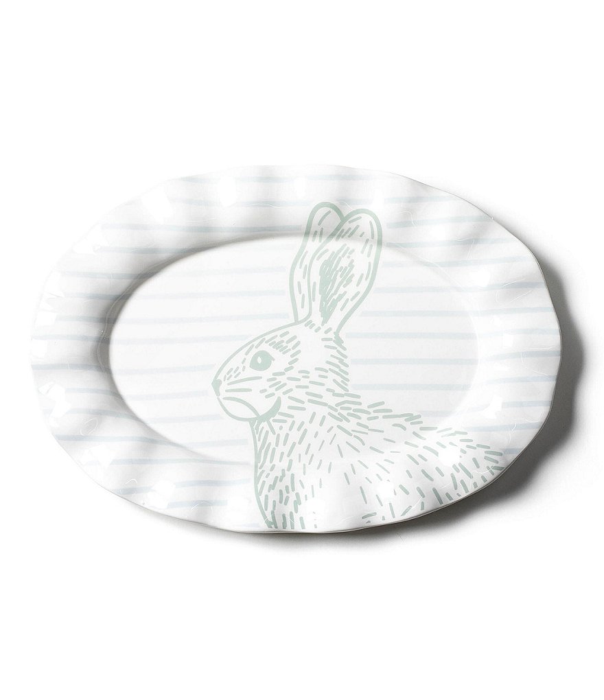 Coton Colors Speckled Rabbit Ruffle 15#double; Oval Platter