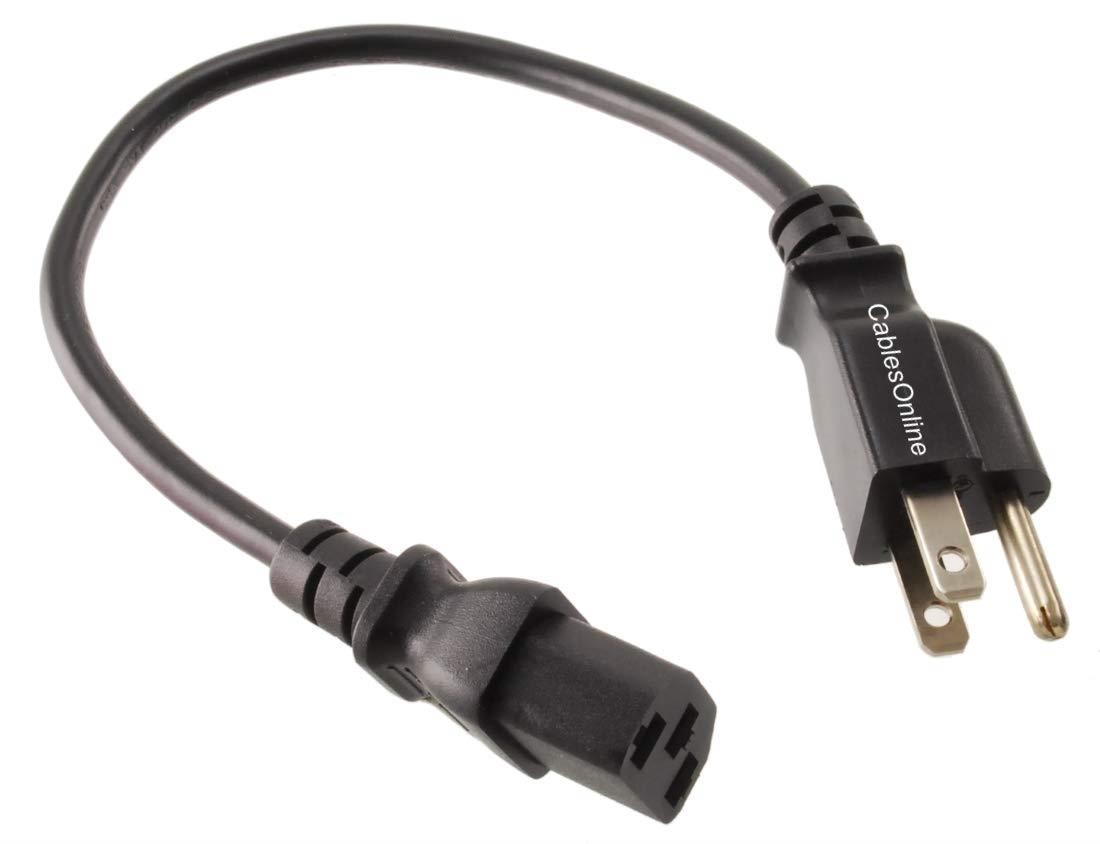 CablesOnline 10-Pack 1ft. Short 3-Conductor PC Power Cord, 18AWG, NEMA 5-15p to IEC C13 Cable, PC-111-10