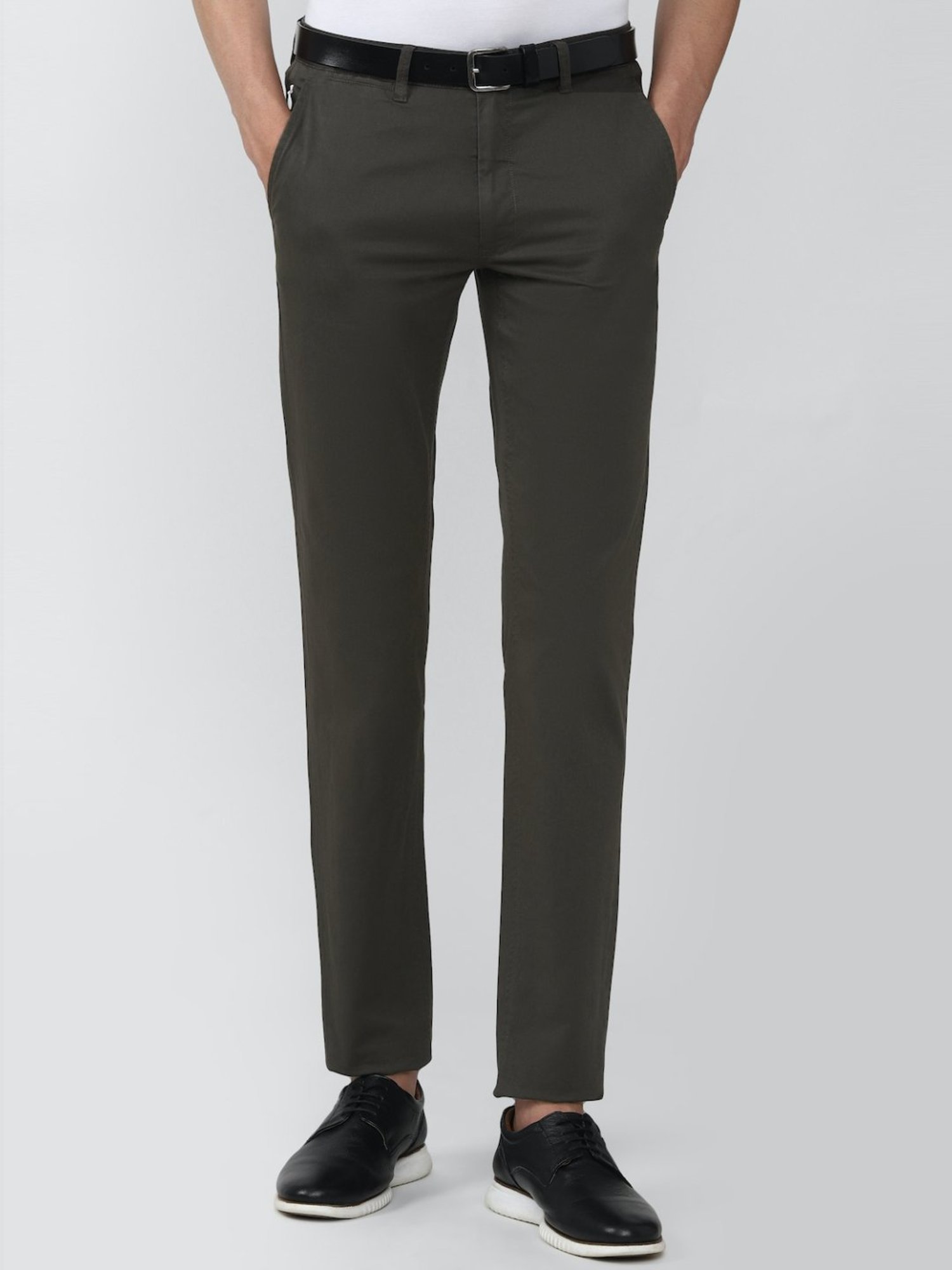 Van Heusen Sport Grey Cotton Slim Fit Trousers