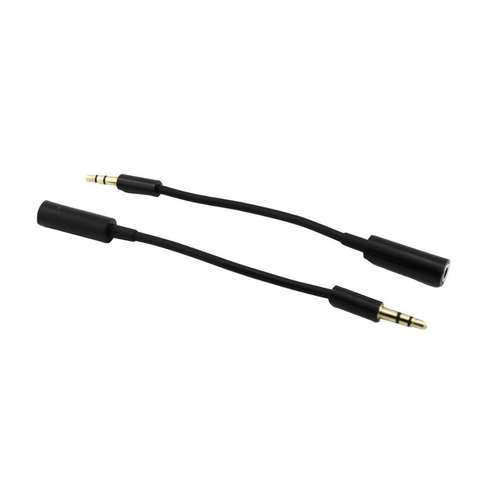 3.5mm 1/8" 3pole TRS Stereo Male To 3.5mm 3pole Female Jack M/F Extension Adapter Short Audio Cable 15cm Black (1pcs)