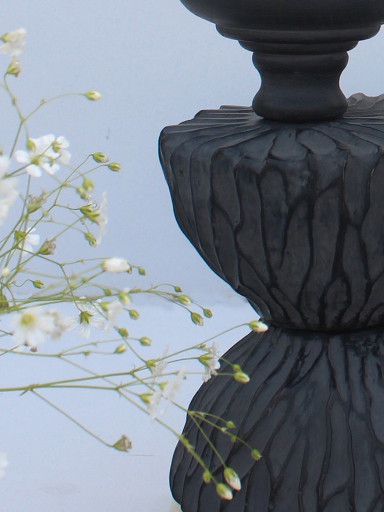 Karo ZehraRust Black Wood Candle Stands - Set of 2