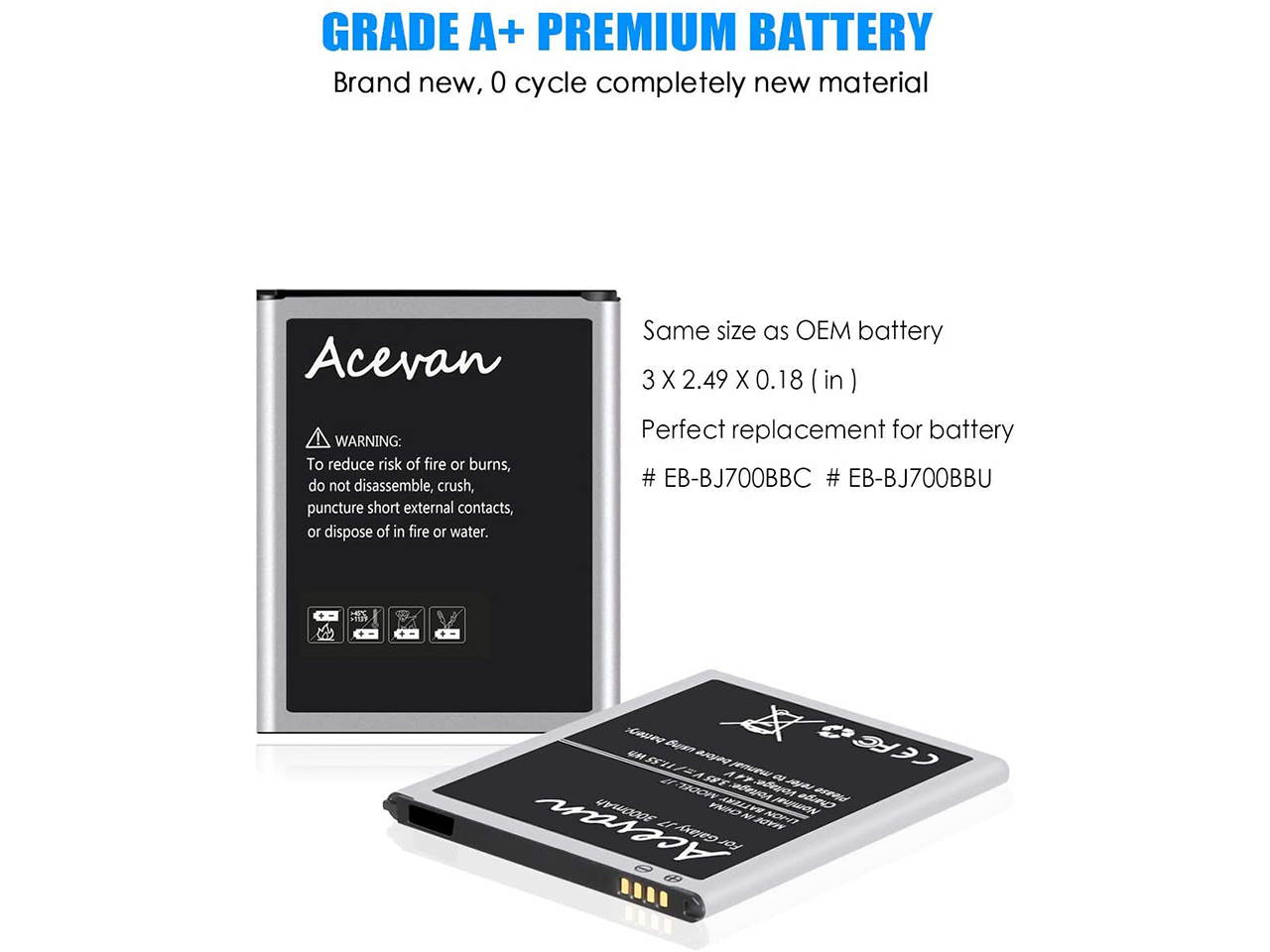 Galaxy J7 Battery 3000mAh Acevan Replacement Battery for Samsung Galaxy J7 2015 J700 J700T J700P J700M Galaxy J7 Duo J720 J720F/DS Galaxy J7 Nxt J701F J7 Neo -J701M EB-BJ700BBC EB-BJ700BBU EB-BJ700CBE