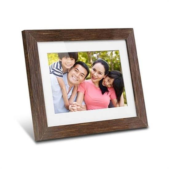 Aluratek 8 inch Distressed Wood Digital Photo Frame with Auto Slideshow Feature