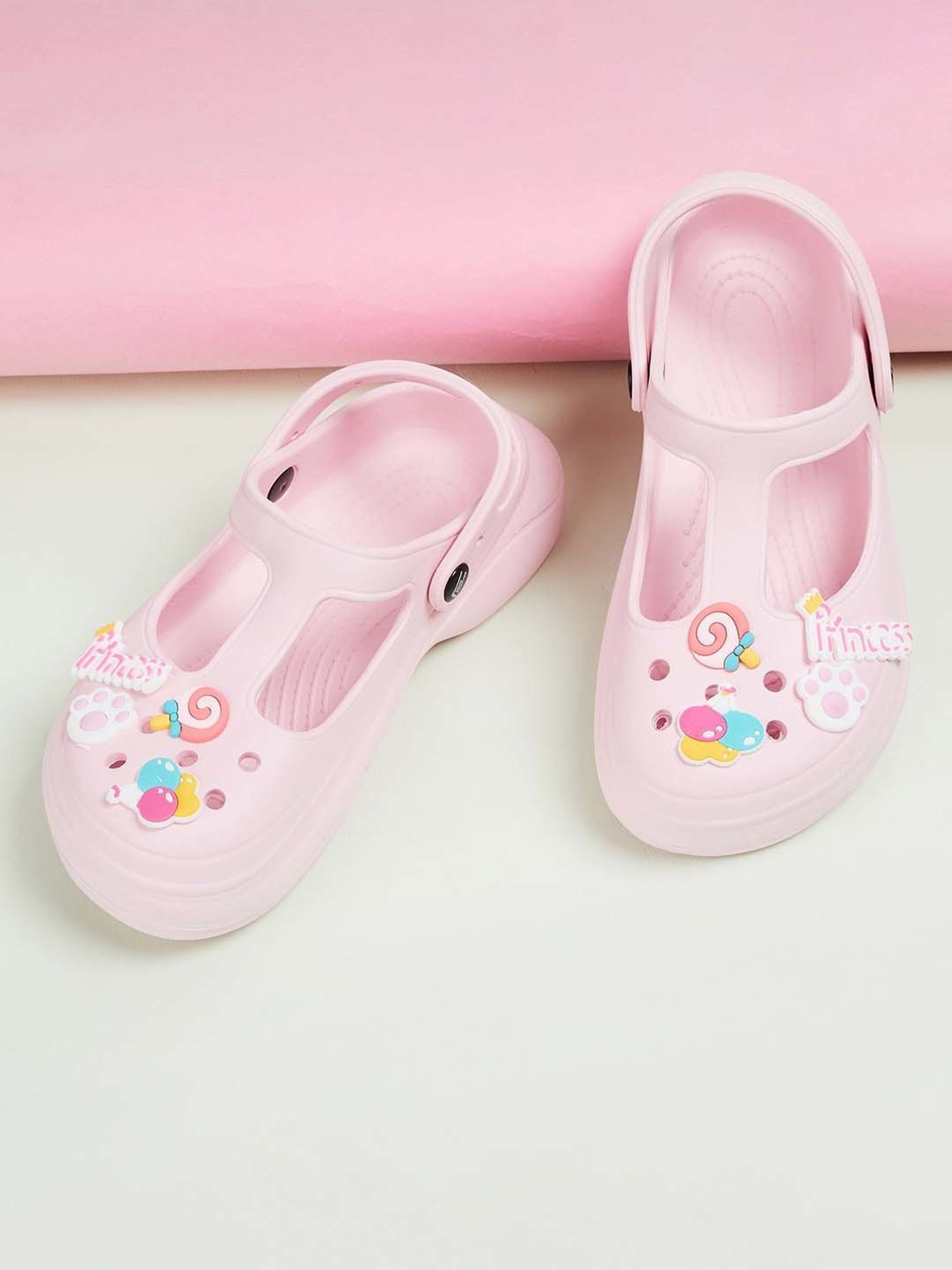 Passion Petals Kids Pink Sling Back Clogs