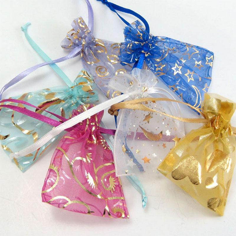 50x Organza Jewelry Gift Pouch Bags 7x9cm Mixed Color