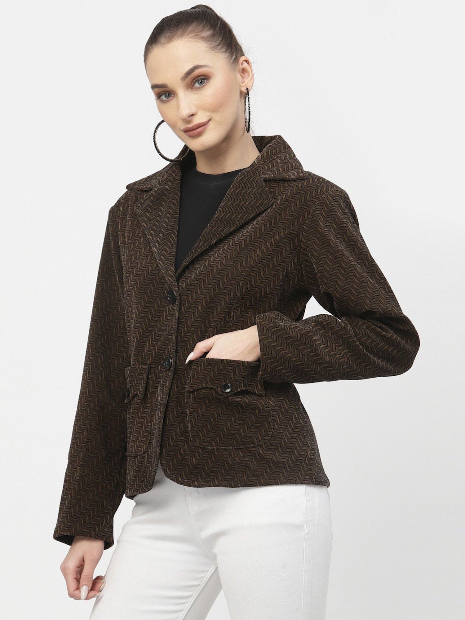 Westwood Brown Printed Blazer