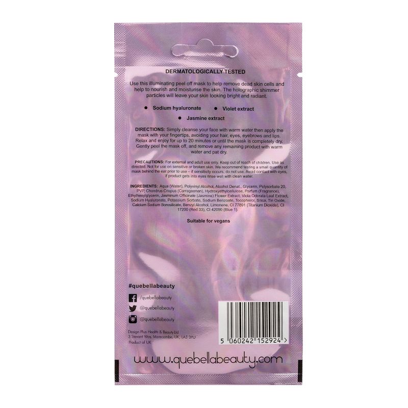 Que Bella Professional Illuminating Holographic Peel off Mask - 0.35oz