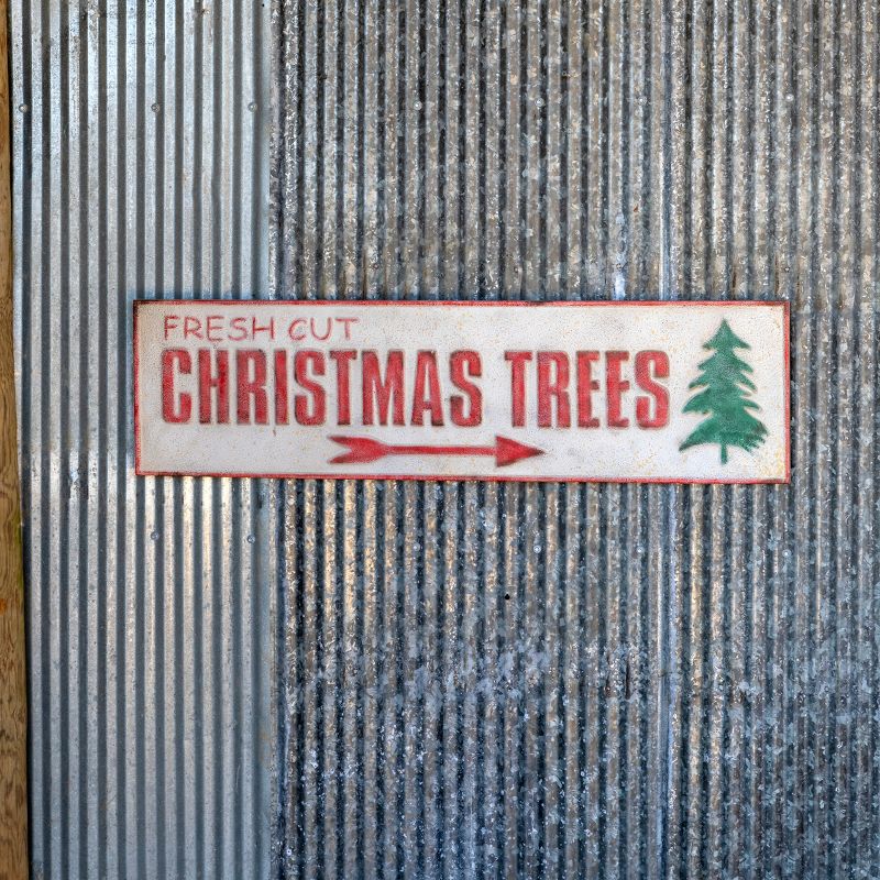 Park Hill Collection Aged Metal Fresh Christmas Trees Sign