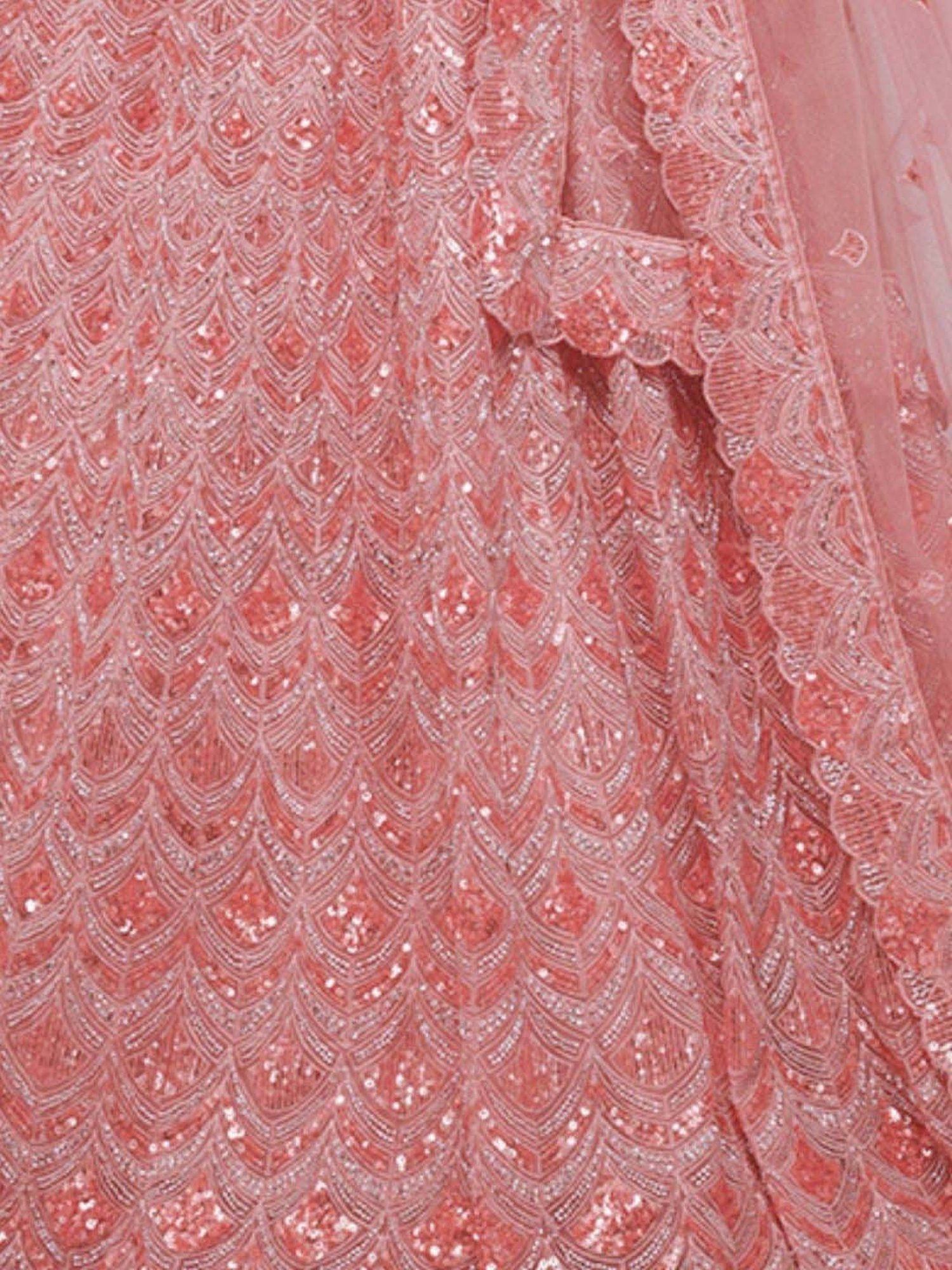 Odette Pink Embellished Semi-Stitched Lehenga Choli Set with Dupatta