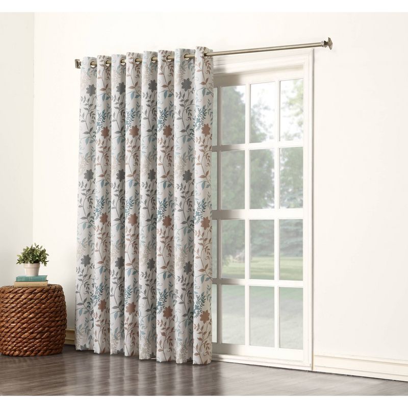 84"x100" Helen Extra Wide Energy Efficient Sliding Room Darkening Door Curtain Panel Stone - Sun Zero