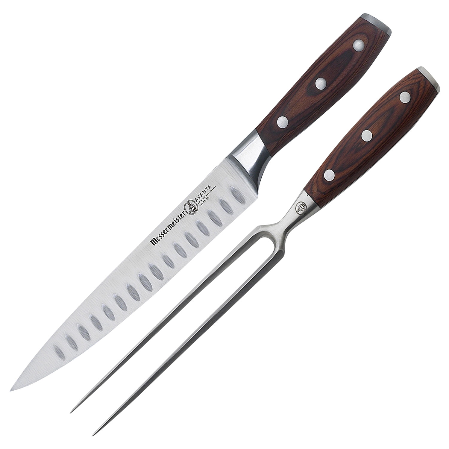 MESSERMEISTER 2-PIECE AVANTA PAKKAWOOD KULLENSCHLIFF CARVING SET