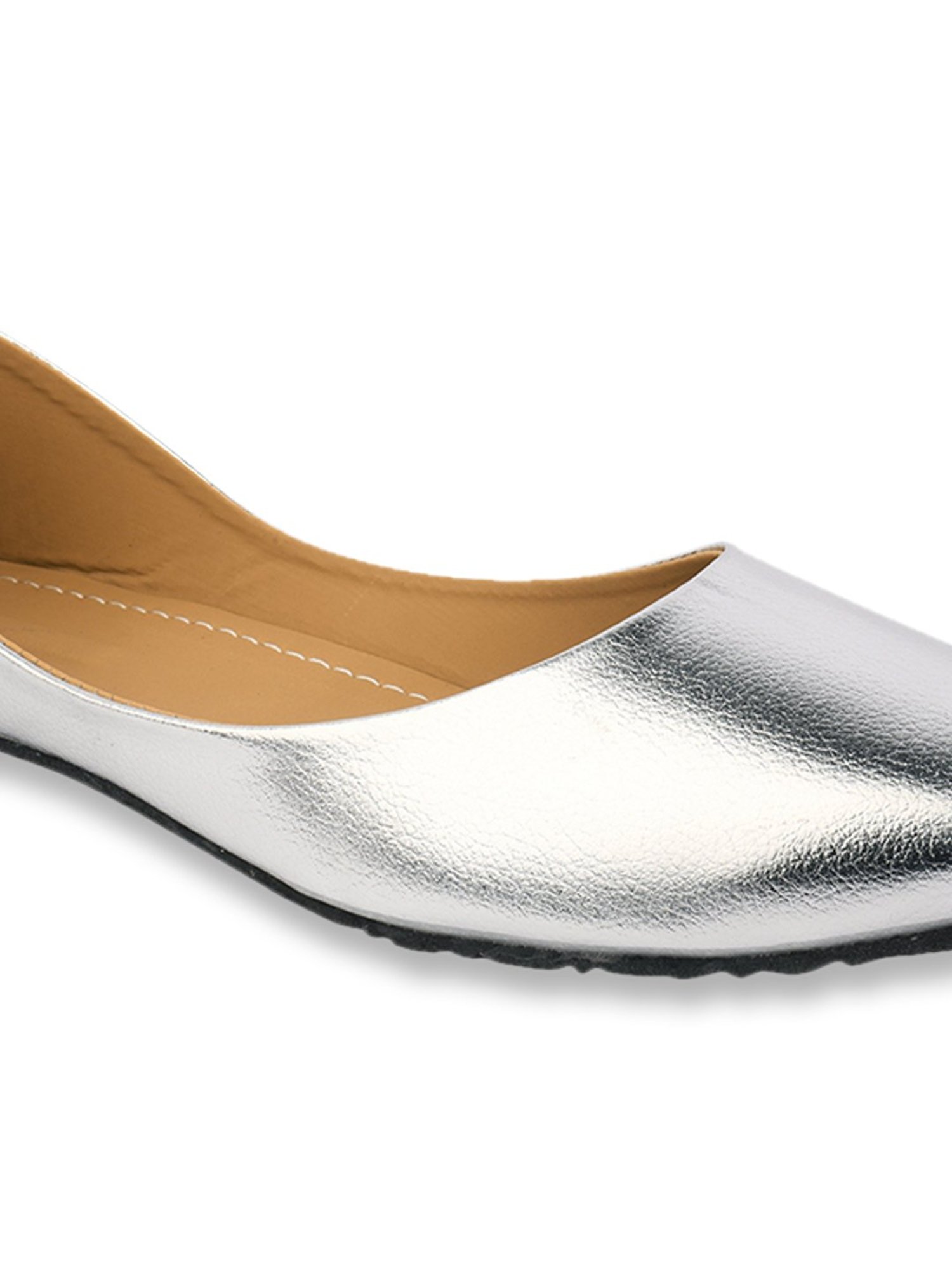 Desi Colour Women's Silver Flat Ballets